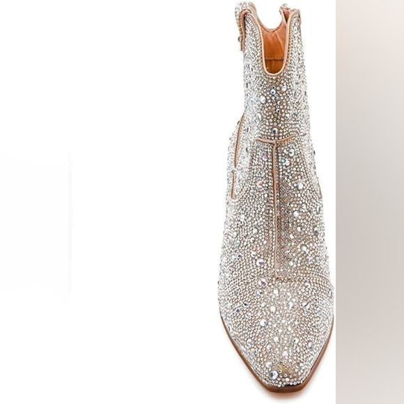 Boho Festival AB Rhinestone Western Ankle Boots - Picture 5 of 5